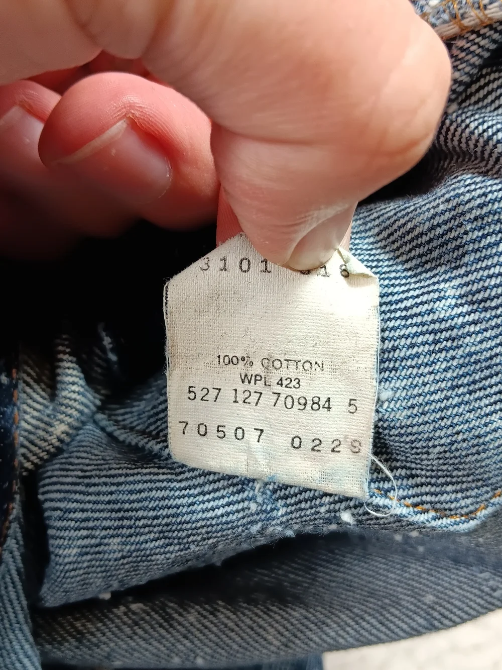 Vintage 80s Levi’s Jacket Mens Large Blue Denim Type 3 Galactic Wash Distressed